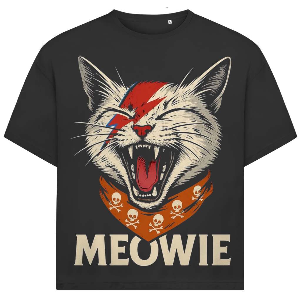 Jack and Jones Meowie Cat Lightning Rock Katze Herren T-Shirt Black