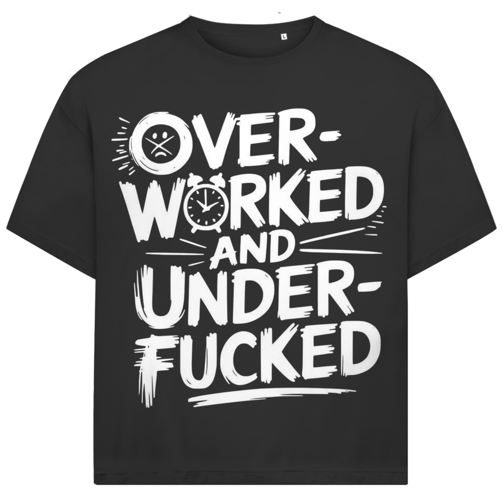Jack and Jones Overworked and Underfucked Herren T-Shirt Black