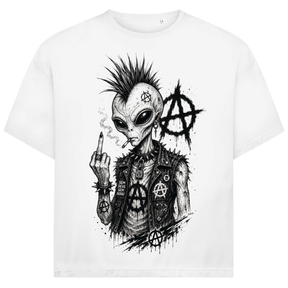 Jack and Jones Punk Alien Anarchy Mittelfinger Herren T-Shirt White