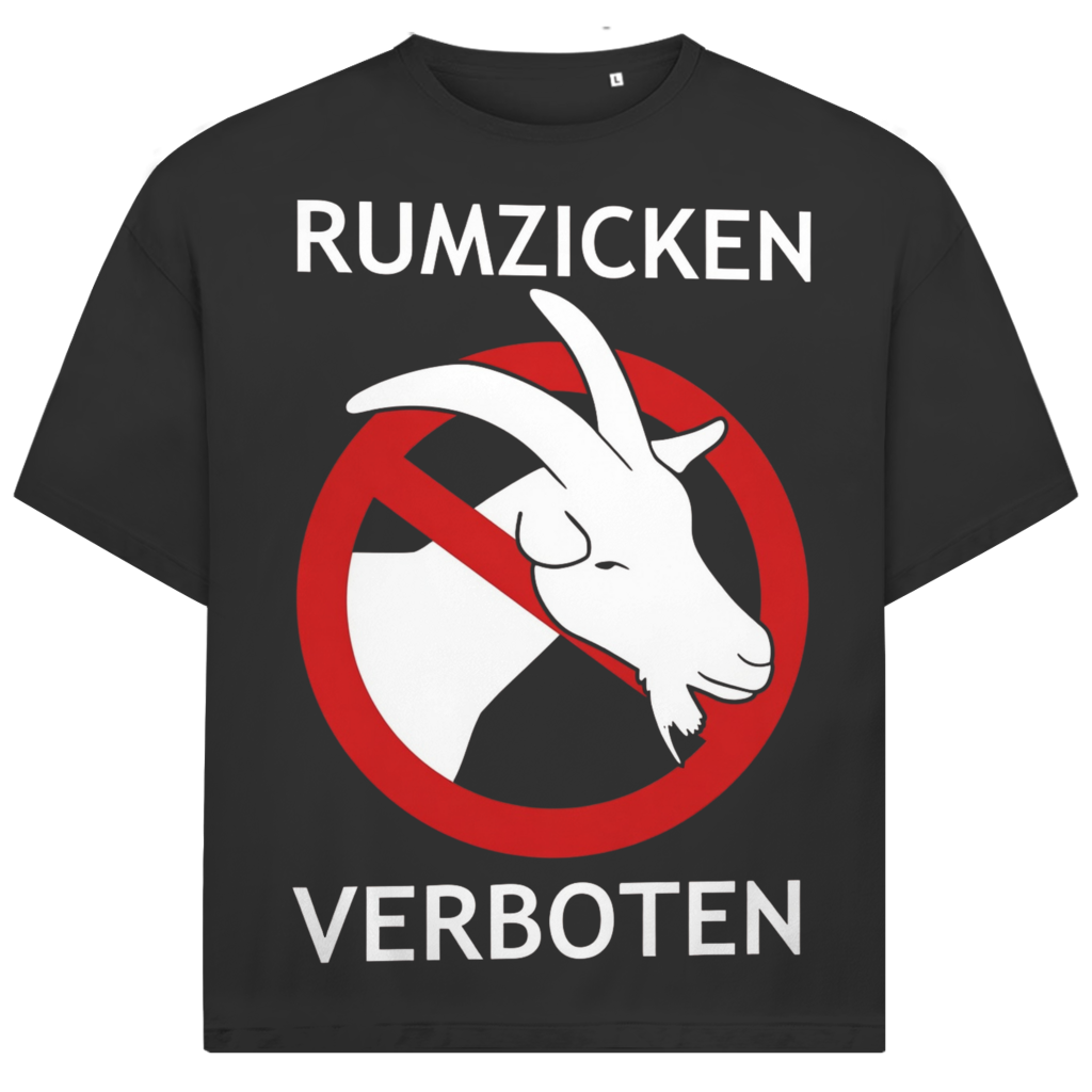Jack and Jones Rumzicken Verboten Ziege Verbotssschild Herren T-Shirt Black