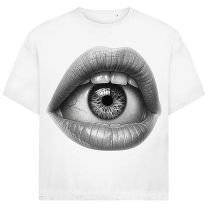 Jack and Jones Surreales Lippen Auge Herren T-Shirt White