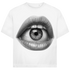 Jack and Jones Surreales Lippen Auge Herren T-Shirt White