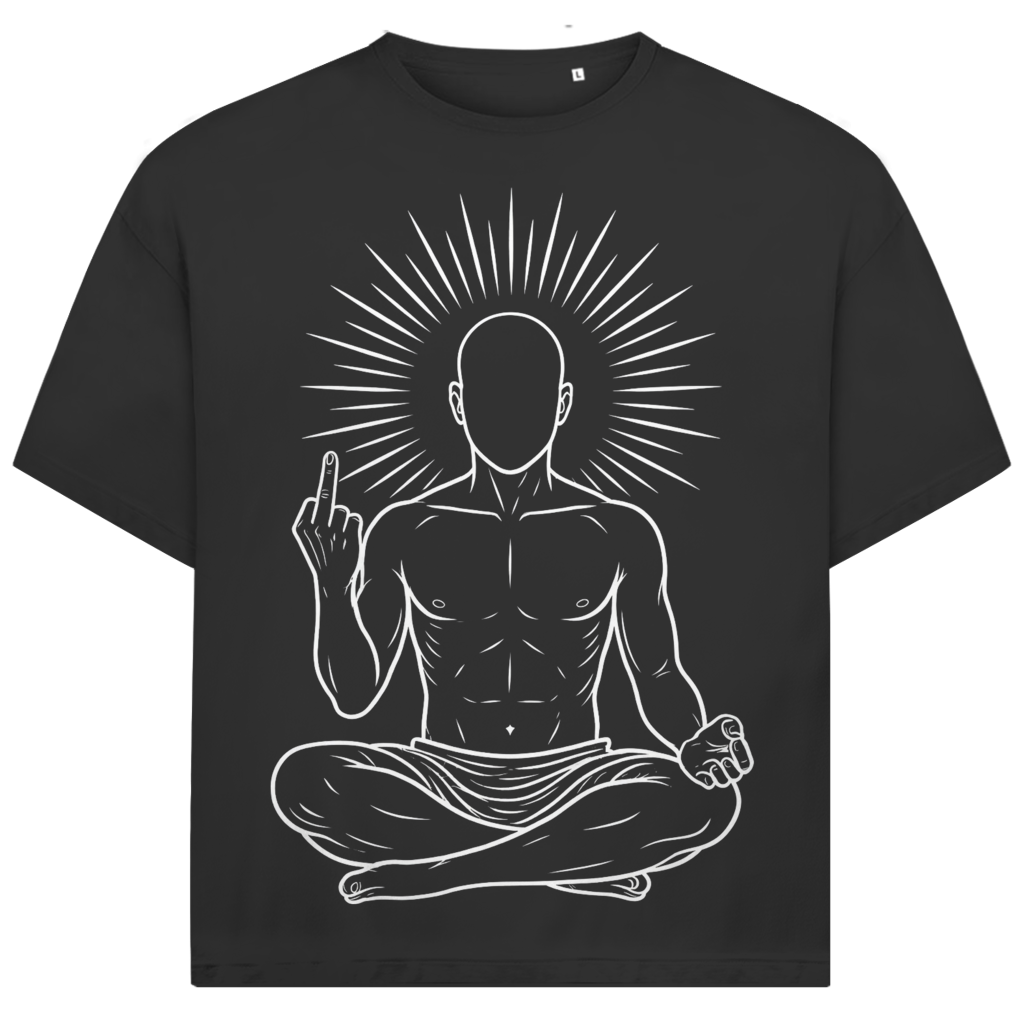 Jack and Jones Yoga Stinkefinger Meditation Mittelfinger Herren T-Shirt Black