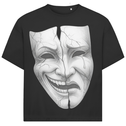 Jack and Jones Zwei Gesichter Lachen Weinen Maske Herren T-Shirt Black