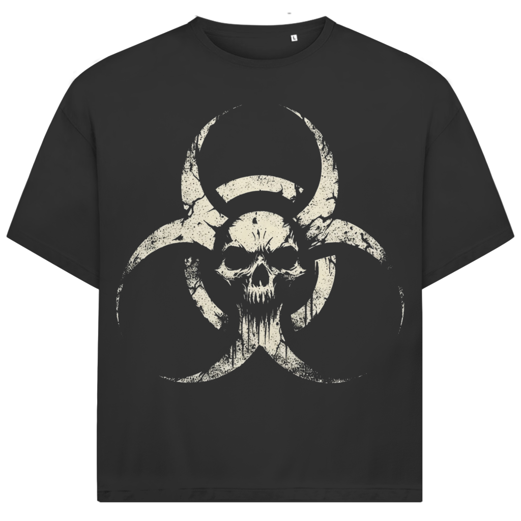 Jack and Jones Biohazard Totenkopf Oversized Herren T-Shirt Black