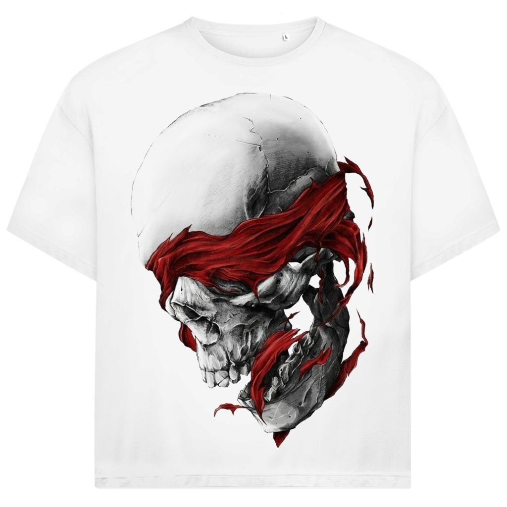 Jack and Jones Blinded by Blood Totenkopf mit rotem Schleier Herren T-Shirt
