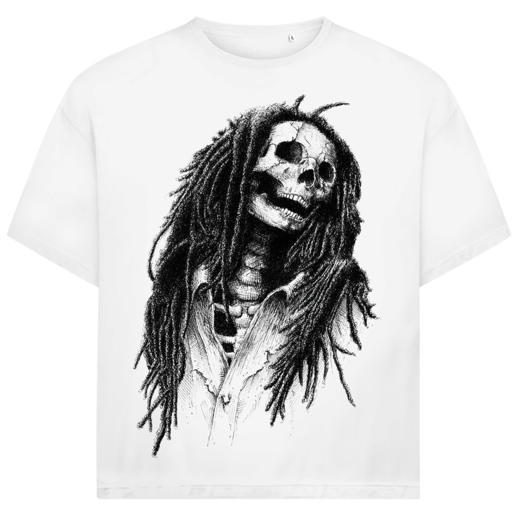 Jack and Jones Dead Rasta Dreadlock Totenkopf Oversized Herren T-Shirt