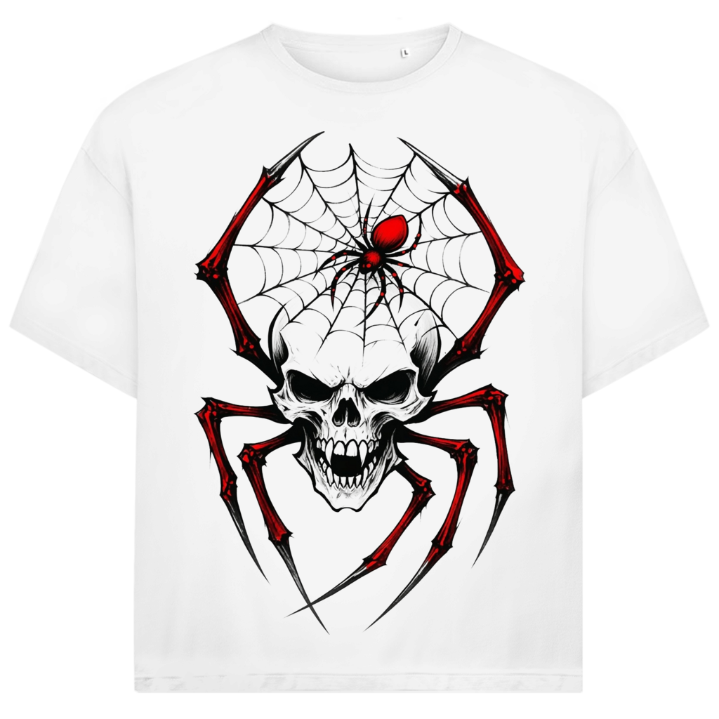 Jack and Jones Die Rote Witwe Spinnen Schädel Totenkopf Herren T-Shirt