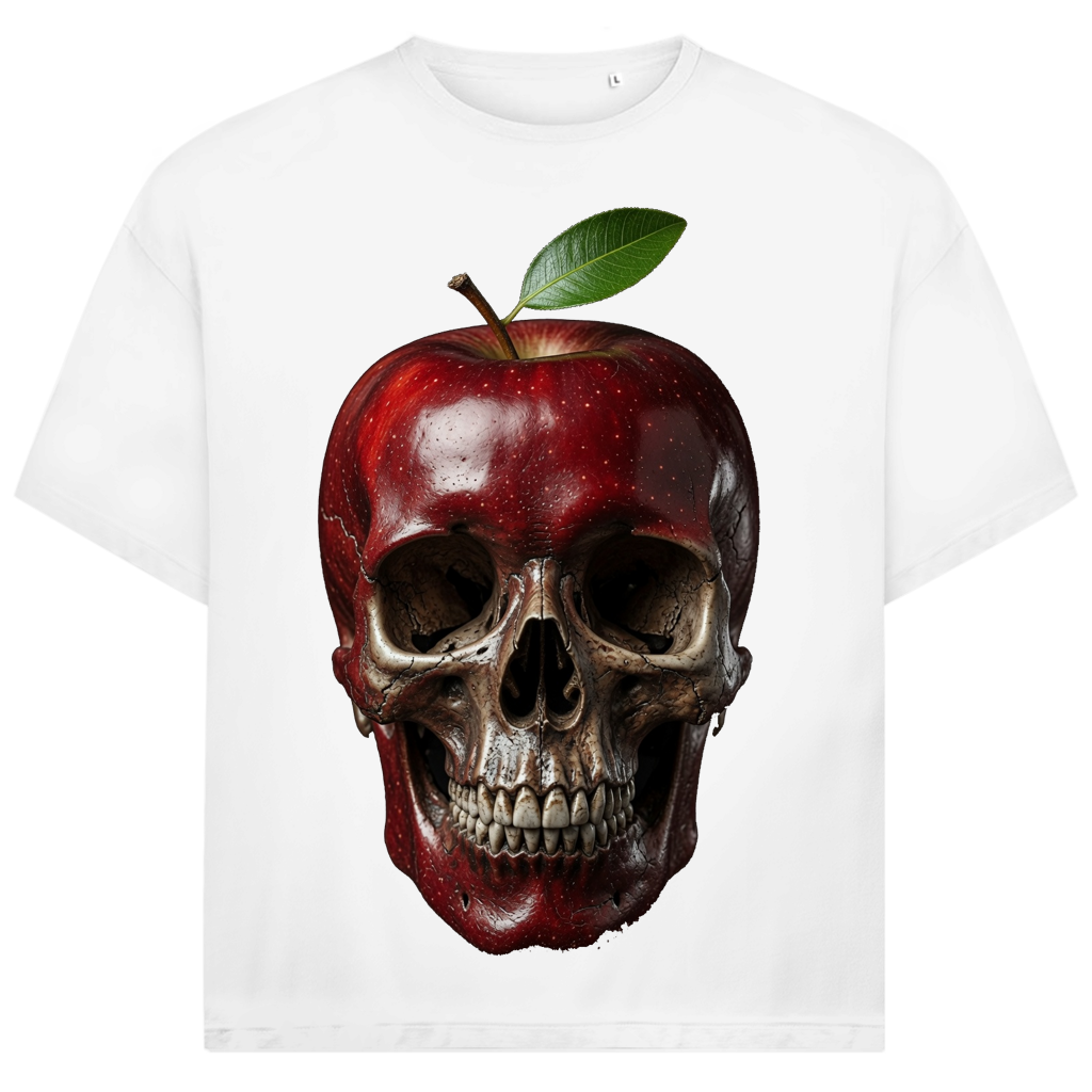 Jack and Jones Roter Apfel Totenkopf Oversized Herren T-Shirt