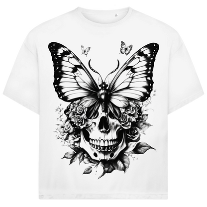 Jack and Jones Schmetterling Schädel mit Rosen Oversized Herren T-Shirt
