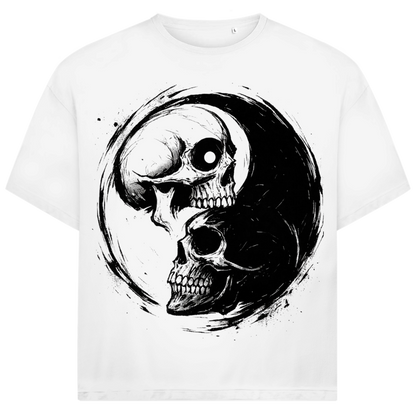 Jack and Jones Yin Yang Schädel Dualität Oversized Herren T-Shirt
