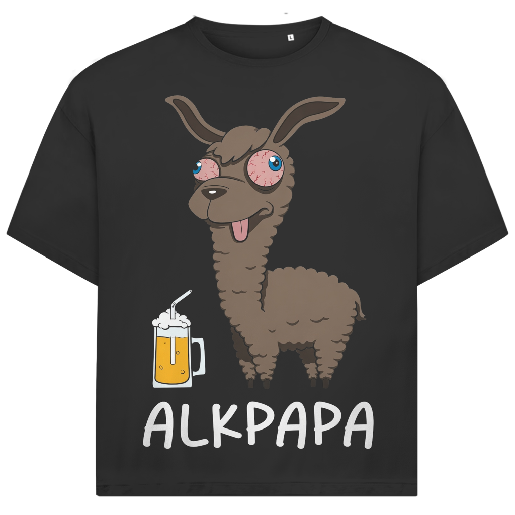 Jack and Jones Alk Papa Alpaka mit Bier Oversized Herren T-Shirt