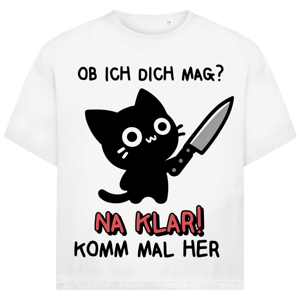 Jack and Jones Ob ich dich mag na klar komm mal her Katze Herren T-Shirt