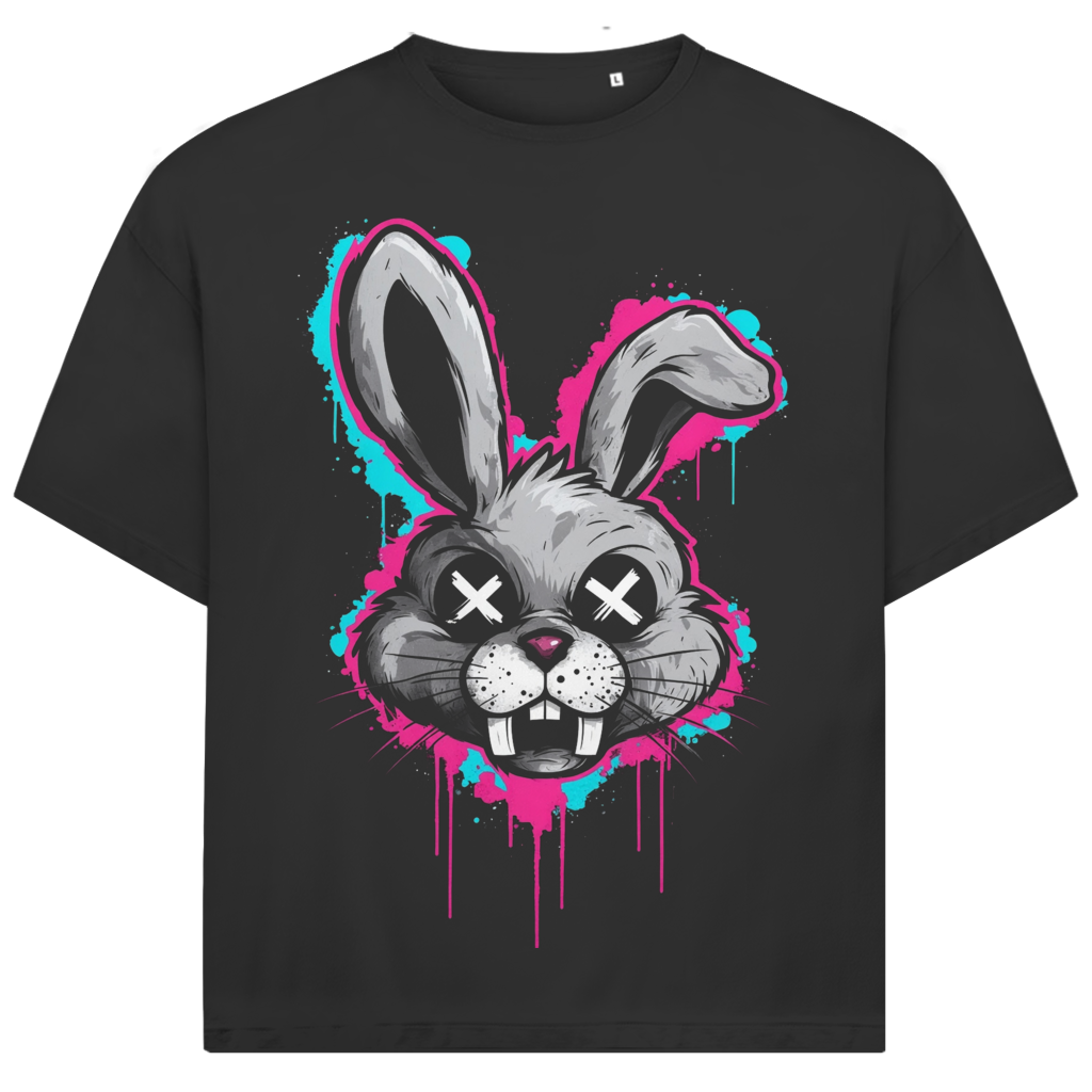 Jack &amp; Jones Herren T-Shirt Crazy Bunny Graffiti Urban Streetwear Bio