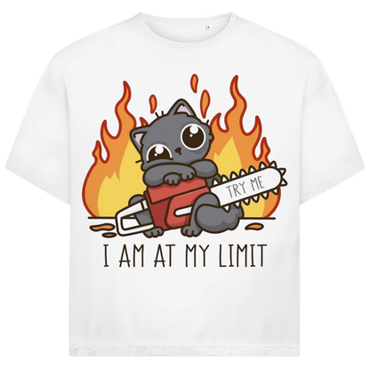 Jack &amp; Jones Herren T-Shirt I Am At My Limit Cat Katze Fun Oversized