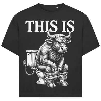 Jack &amp; Jones Herren T-Shirt This Is Bullshit Stier Toilette Oversized