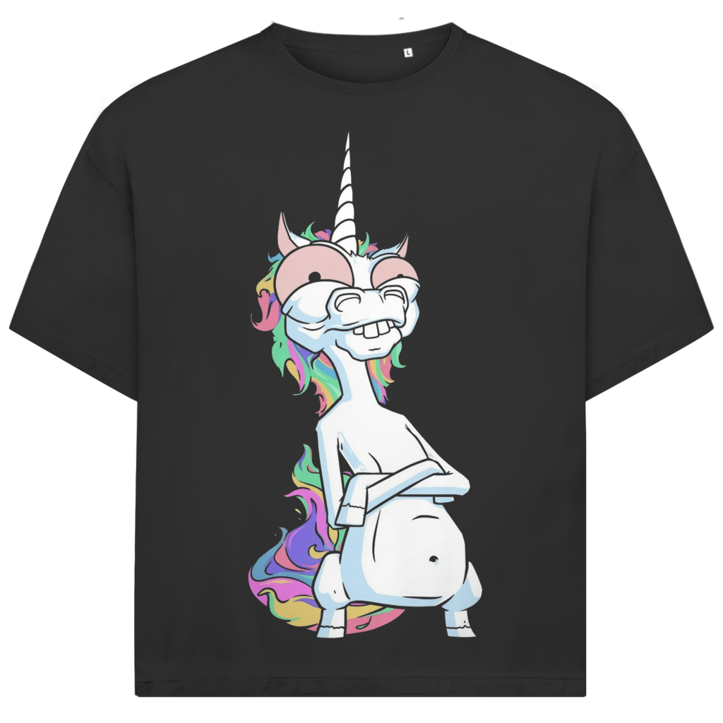 Jack &amp; Jones Herren T-Shirt Crazy Ugly Unicorn Einhorn Fun Oversized