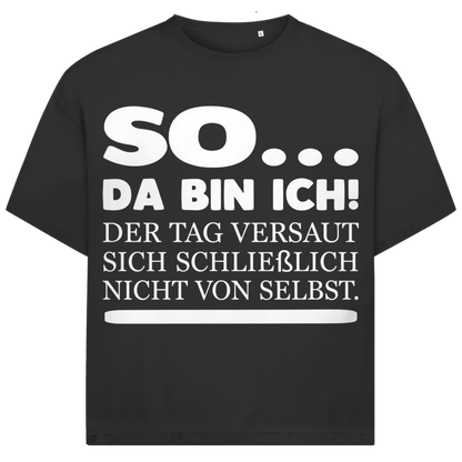 Jack &amp; Jones Herren T-Shirt Da Bin Ich Tag Versaut Spruch Oversized