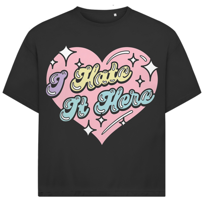 Jack &amp; Jones Herren T-Shirt I Hate It Here Heart Retro Fun Oversized