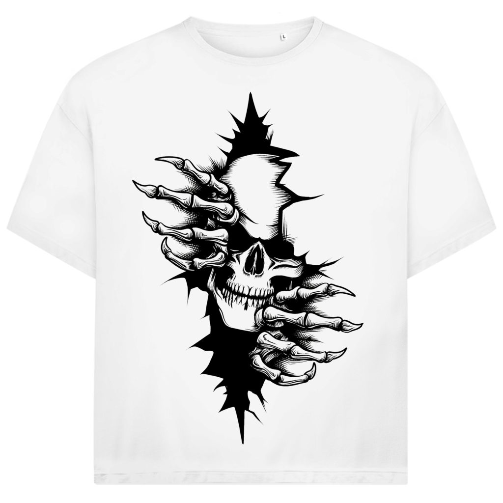 Jack &amp; Jones T-Shirt Skull Skelett Bricht Durch Tattoo Art Oversized