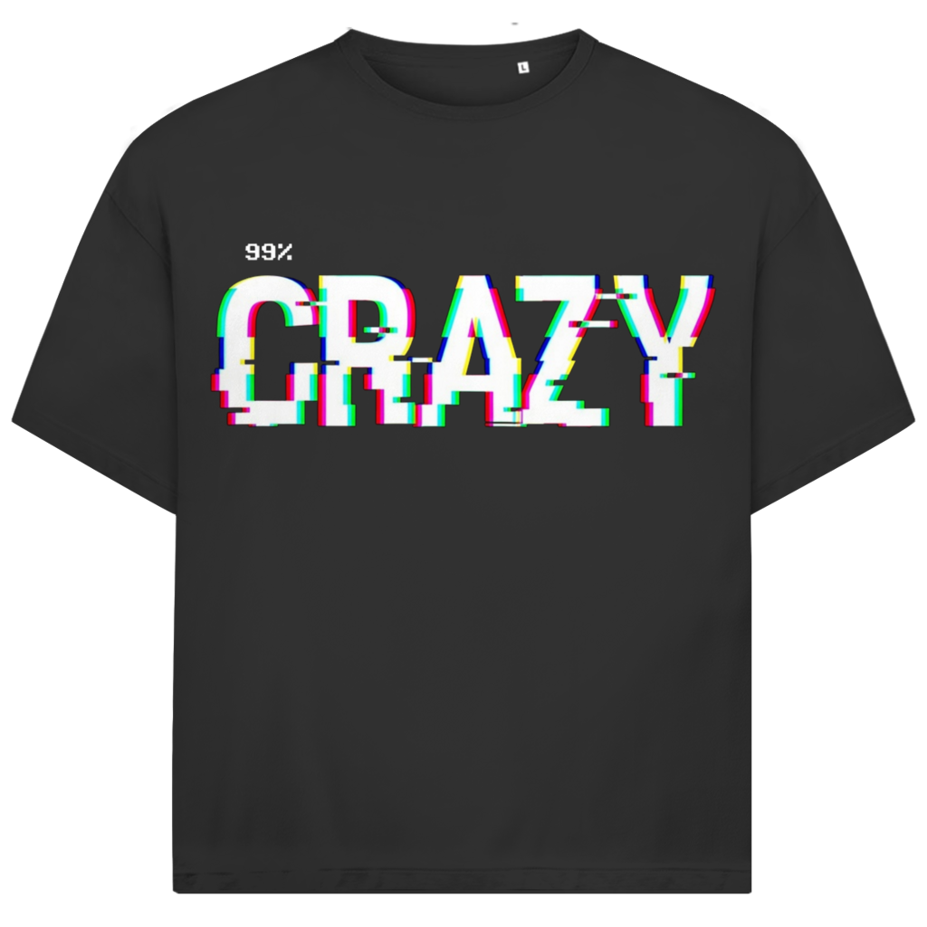 Jack &amp; Jones Herren T-Shirt 99% Crazy Glitch Spruch Fun Bio Oversized