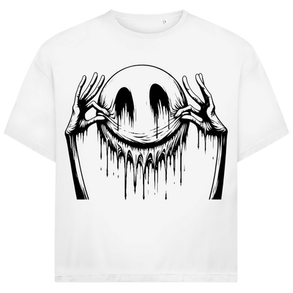 Jack &amp; Jones Herren T-Shirt Fake Smile Smiley Dark Art Ink Oversized