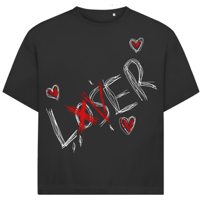 Jack &amp; Jones Herren T-Shirt Loser Lover Herz Sketch Fun Bio Oversized