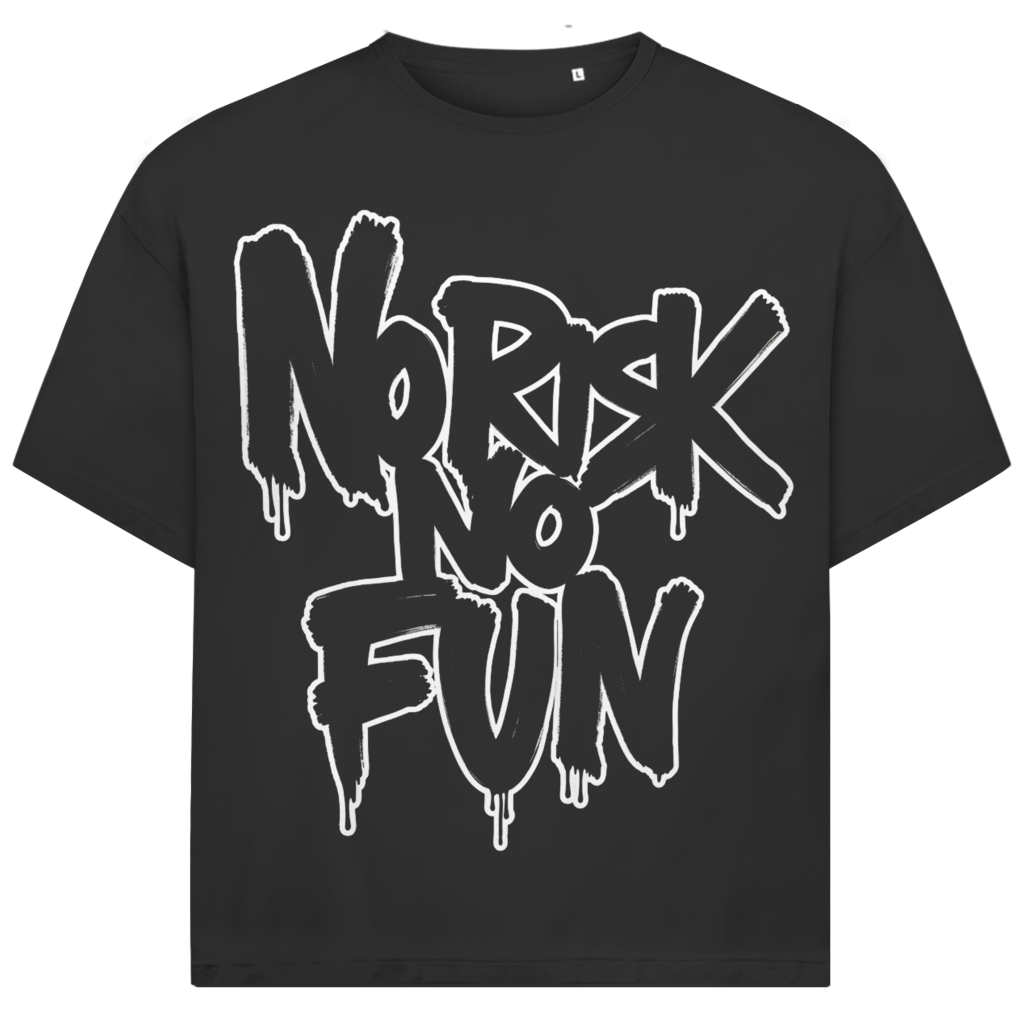 Jack &amp; Jones Herren T-Shirt No Risk No Fun Graffiti Spruch Oversized