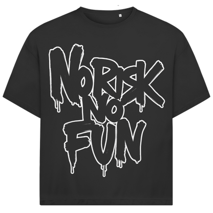 Jack &amp; Jones Herren T-Shirt No Risk No Fun Graffiti Spruch Oversized