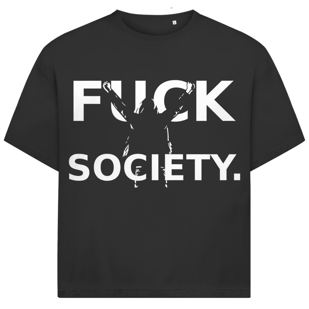 Jack &amp; Jones Herren T-Shirt Fuck Society Silhouette Statement Oversized