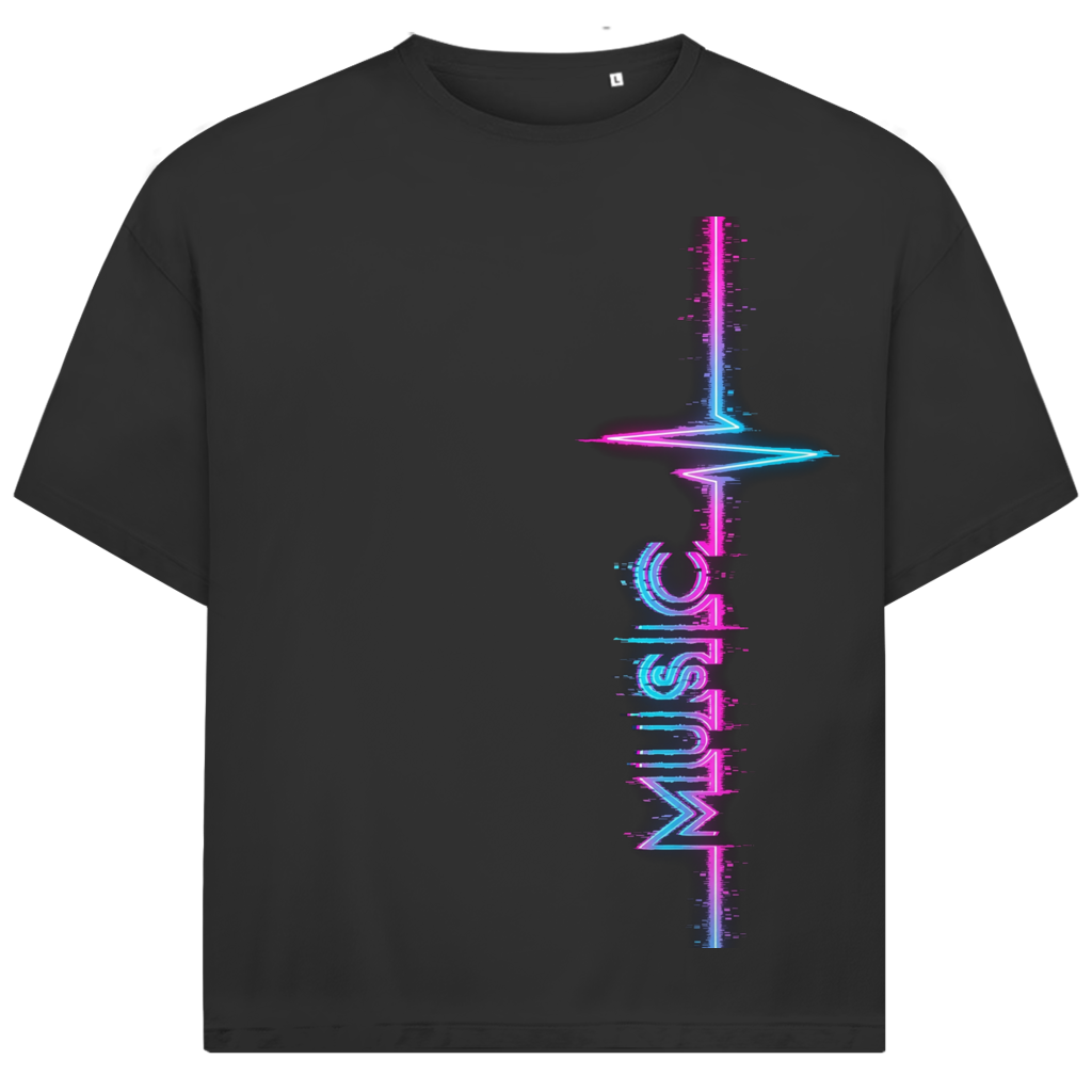 Jack &amp; Jones Herren T-Shirt Music Heartbeat Neon Puls Musik Oversized