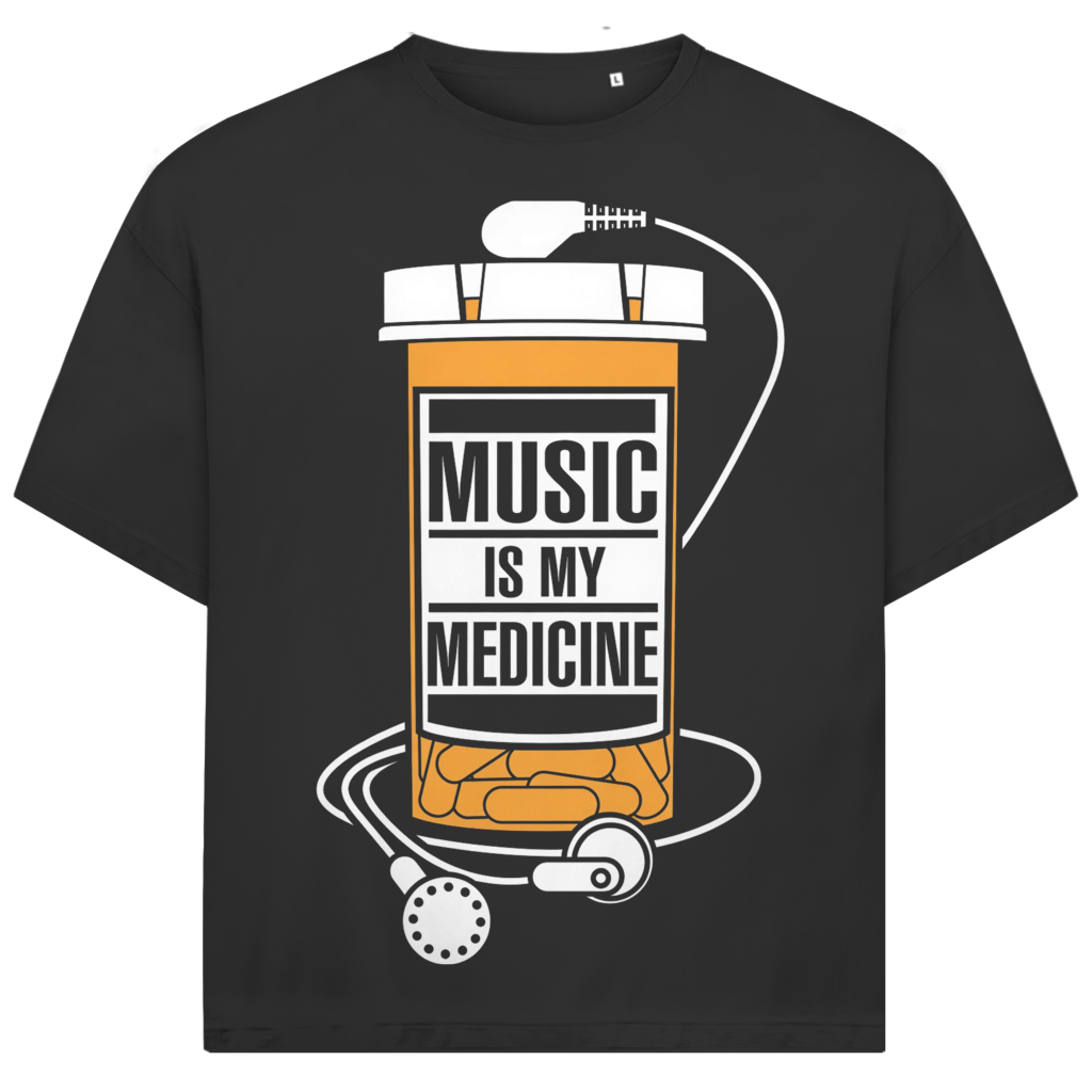 Jack &amp; Jones Herren T-Shirt Music Is My Medicine Pille Musik Oversized