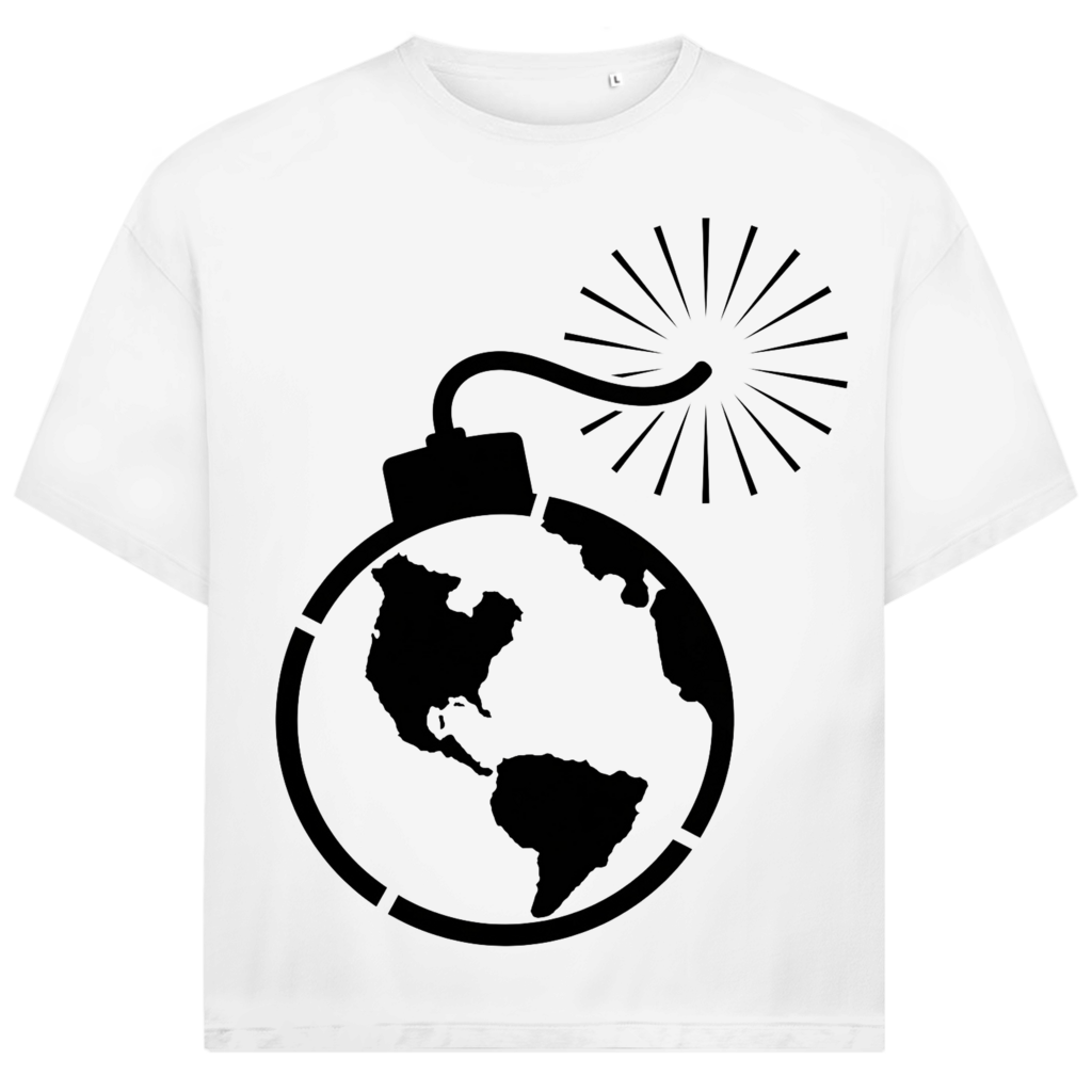 Jack &amp; Jones Herren T-Shirt Welt Bombe Erde Statement Art Oversized