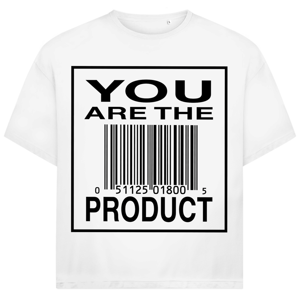 Jack &amp; Jones Herren T-Shirt You Are The Product Barcode Oversized Bio