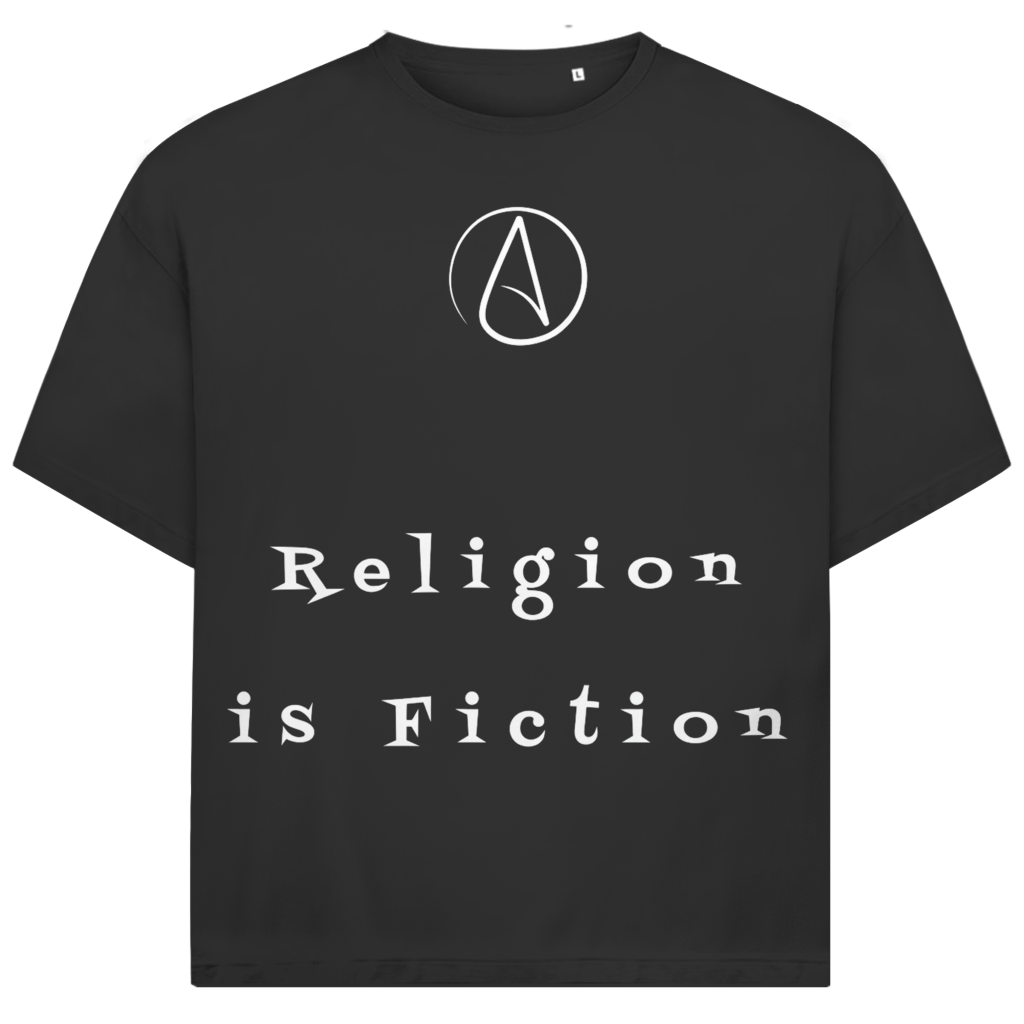 Jack &amp; Jones Herren T-Shirt Religion Is Fiction Atheist Symbol Oversized