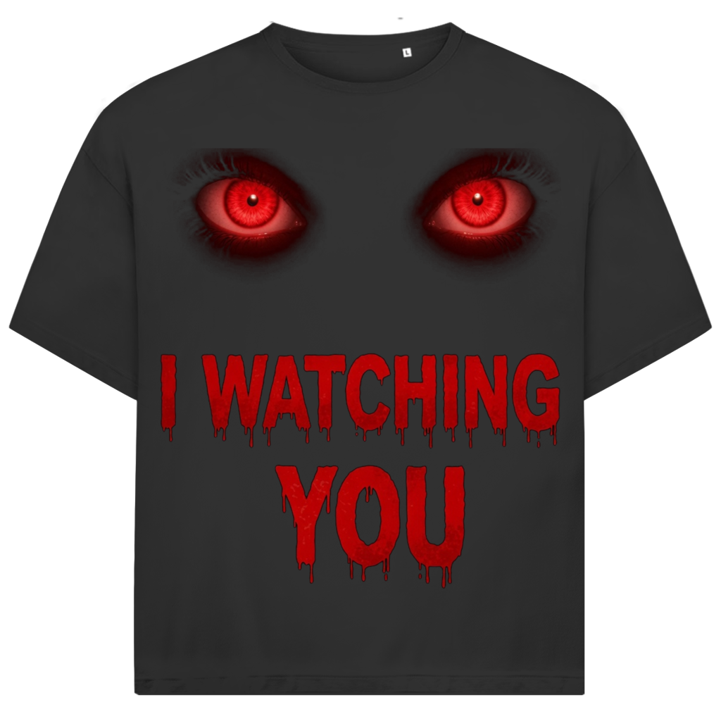 Jack &amp; Jones Herren T-Shirt I Watching You Red Eyes Horror Oversized