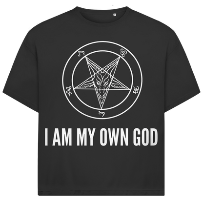 Jack &amp; Jones Herren T-Shirt I Am My Own God Pentagram Occult Oversized