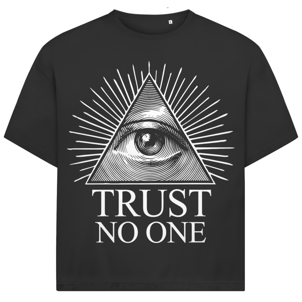 Jack &amp; Jones Herren T-Shirt Trust No One Illuminati Auge Oversized Bio