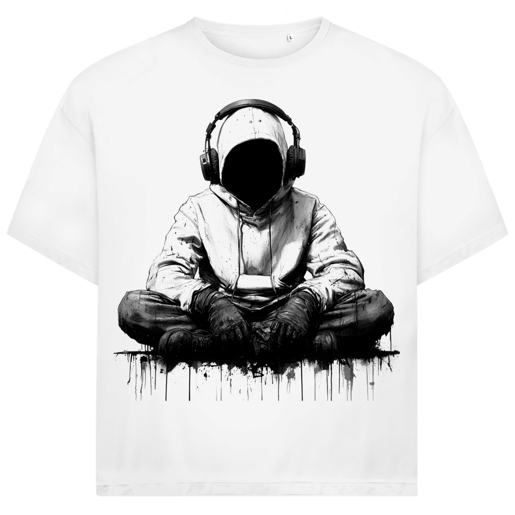 Jack &amp; Jones Herren T-Shirt Hoodie Figure Kopfhörer Music Art Oversized