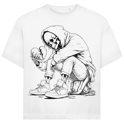 Jack &amp; Jones Herren T-Shirt Skelett Broken Heart Oversize Streetwear Bio