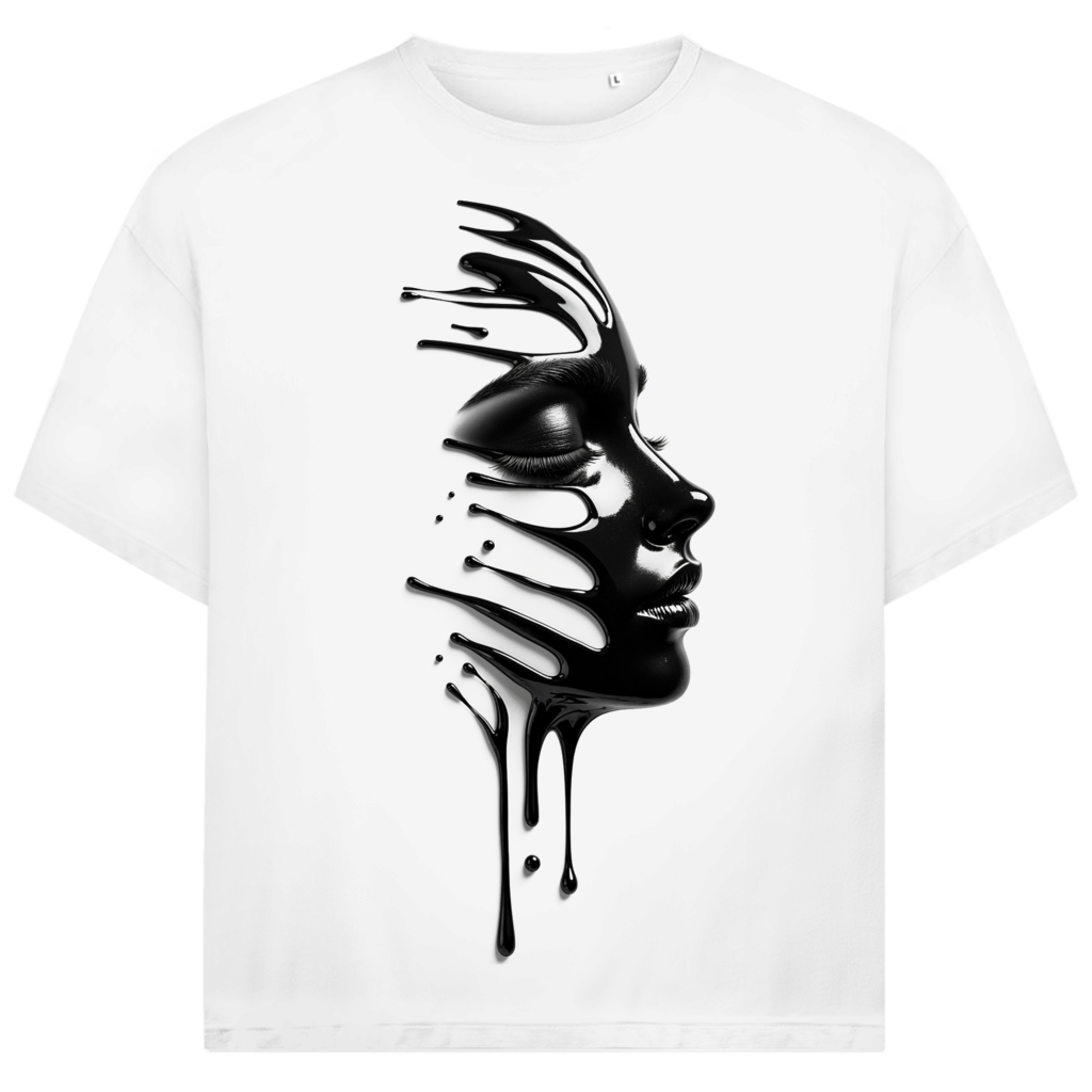 Jack &amp; Jones Herren T-Shirt Liquid Shadow Face Drip Art Ink Oversized