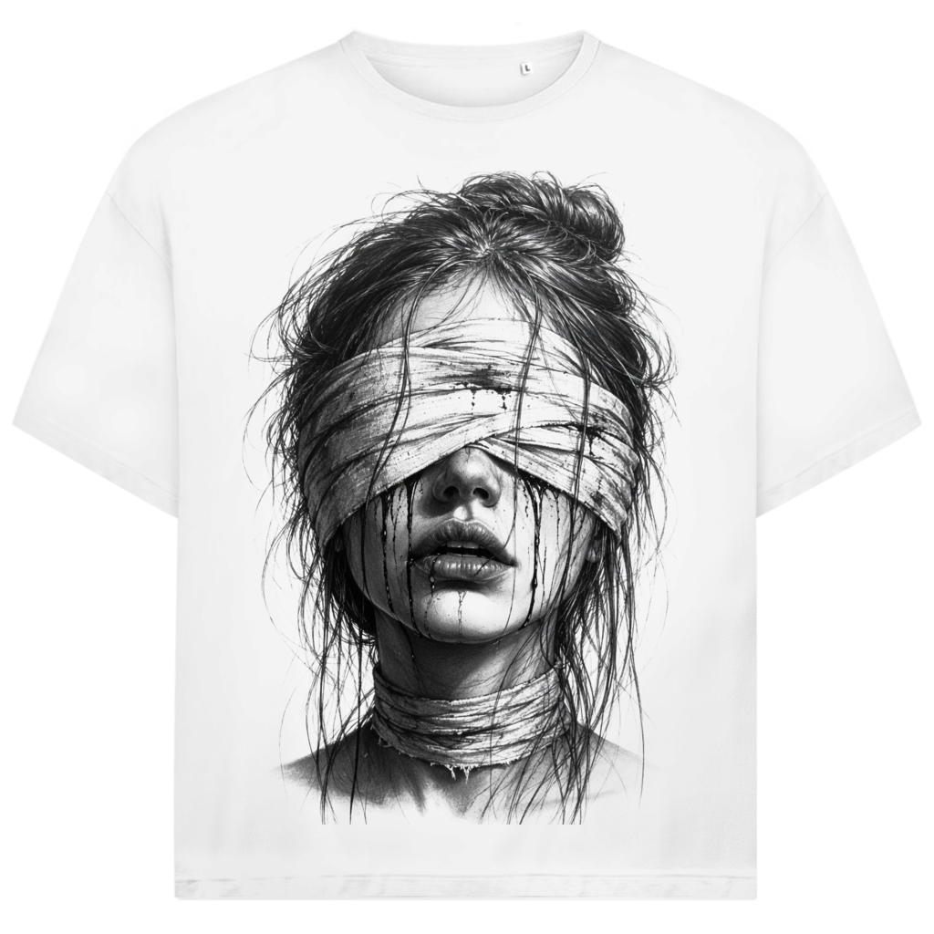 Jack &amp; Jones Herren T-Shirt Tears of Silence Dark Art Portrait Oversized