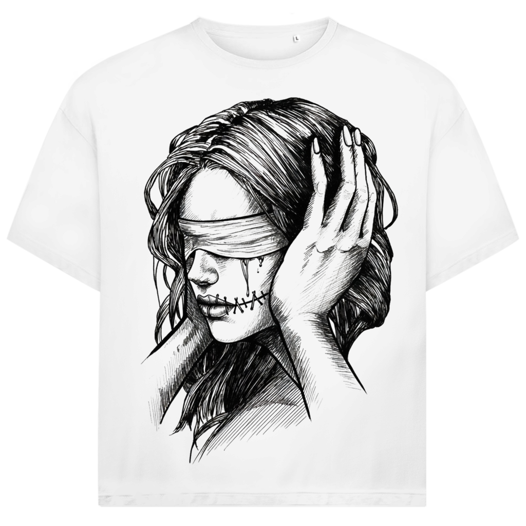 Jack &amp; Jones Herren T-Shirt Stumme Tränen Blind Silence Dark Oversized