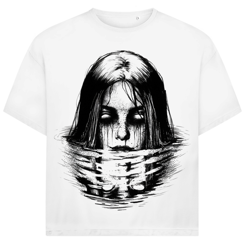 Jack &amp; Jones Herren T-Shirt Stille Tiefe Gesicht Wasser Horror Oversized