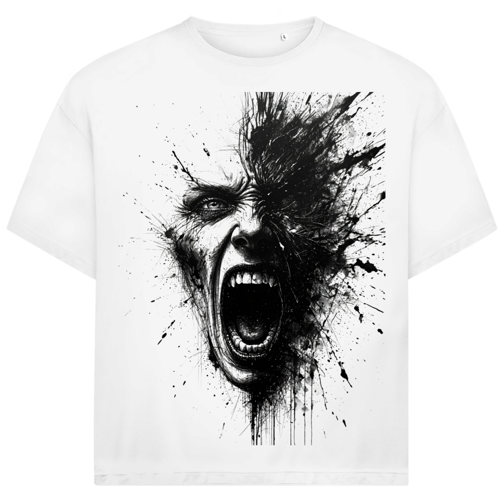 Jack &amp; Jones Herren T-Shirt Rage Scream Ink Explosion Dark Art Oversized