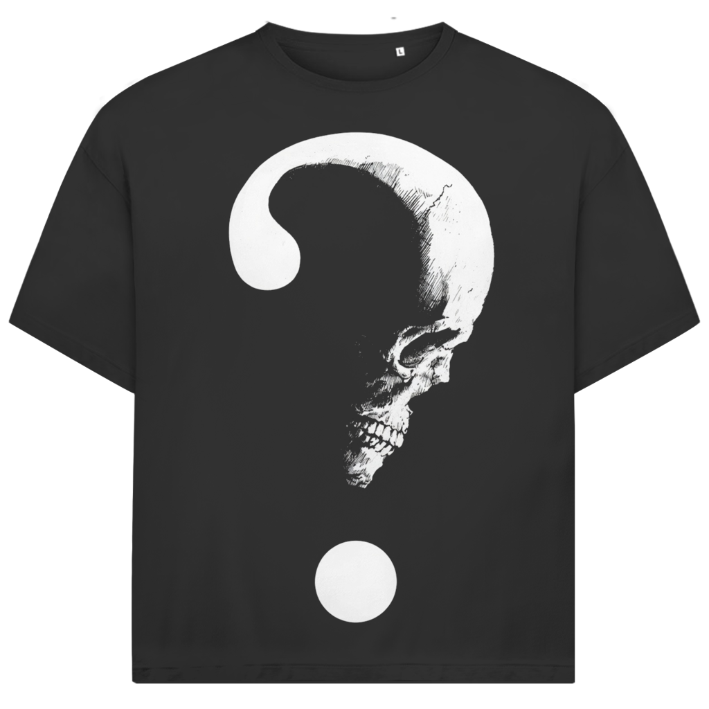 Jack &amp; Jones Herren T-Shirt Skull Question Mark Dark Art Bio Oversized