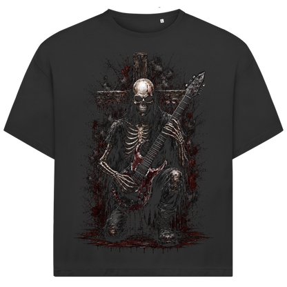Jack &amp; Jones Herren T-Shirt Skeleton Guitarist Heavy Metal Rock Oversized