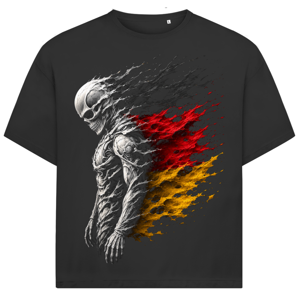 Jack &amp; Jones Herren T-Shirt Deutschland Flagge Skelett Dark Art Oversized