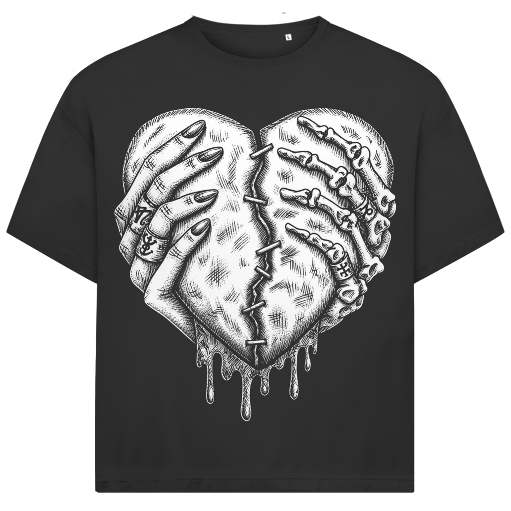 Jack &amp; Jones Herren T-Shirt Zerrissenes Herz Gothic Oversized
