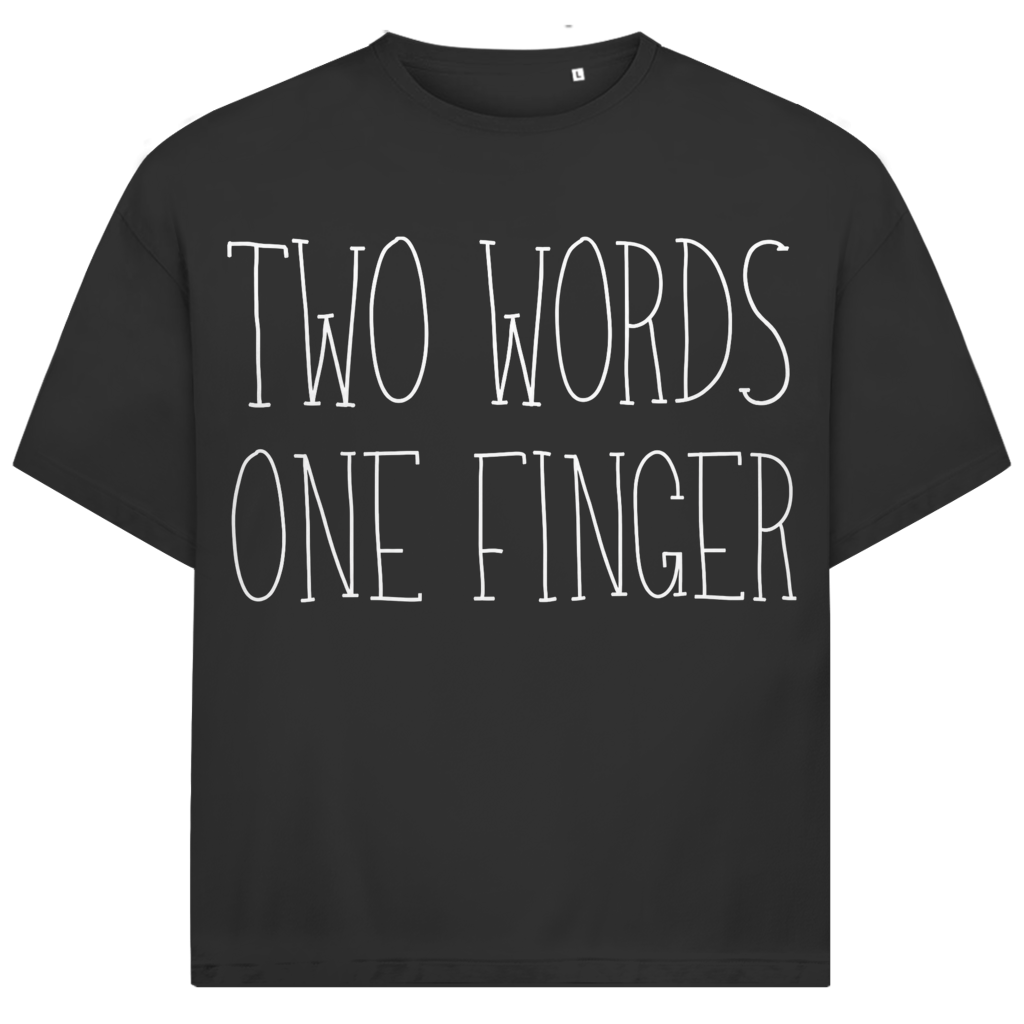 Jack &amp; Jones Herren T-Shirt Two Words One Finger Mittelfinger Oversized